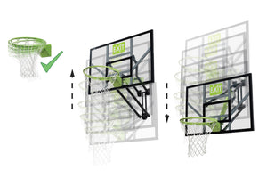 EXIT Galaxy wall-mounted basketball backboard with dunk hoop - green/black
