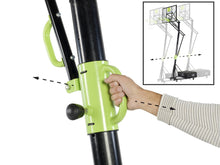 Load image into Gallery viewer, EXIT Galaxy portable basketball backboard on wheels with dunk hoop - green/black