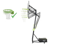 Load image into Gallery viewer, EXIT Galaxy portable basketball backboard on wheels with dunk hoop - green/black