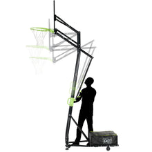 Load image into Gallery viewer, EXIT Galaxy portable basketball backboard on wheels with dunk hoop - green/black