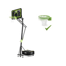 Load image into Gallery viewer, EXIT Galaxy portable basketball backboard on wheels with dunk hoop - black edition