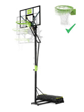 Load image into Gallery viewer, EXIT Polestar portable basketballboard with dunk hoop - green/black