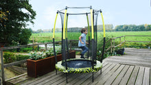 Load image into Gallery viewer, Exit Tiggy Junior Trampoline With Safety Net Ø140cm Black- Grey/Green