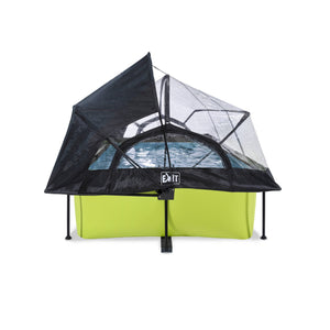 EXIT Lime pool 220x150x65cm, 300x200x65cm with dome, canopy and filter pump - green