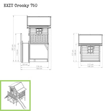 Load image into Gallery viewer, EXIT Crooky 750 wooden playhouse - grey-beige