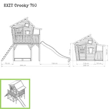 Load image into Gallery viewer, EXIT Crooky 750 wooden playhouse - grey-beige