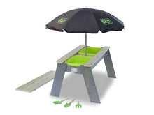 Load image into Gallery viewer, EXIT Aksent sand & water table with parasol and gardening tools