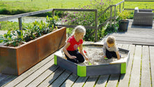 Load image into Gallery viewer, EXIT Aksent wooden sandpit hexagon 160x140cm, 200x170cm