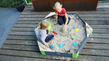 Load image into Gallery viewer, EXIT Aksent wooden sandpit hexagon 160x140cm, 200x170cm