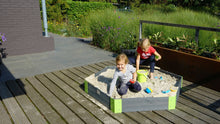 Load image into Gallery viewer, EXIT Aksent wooden sandpit hexagon 160x140cm, 200x170cm