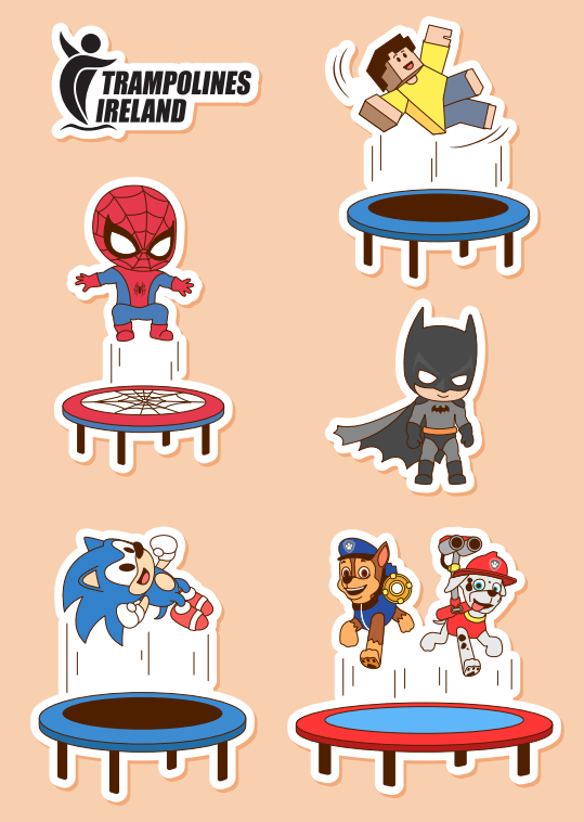 3 Pack - Kids Trampoline Sticker Set (FREE Delivery)