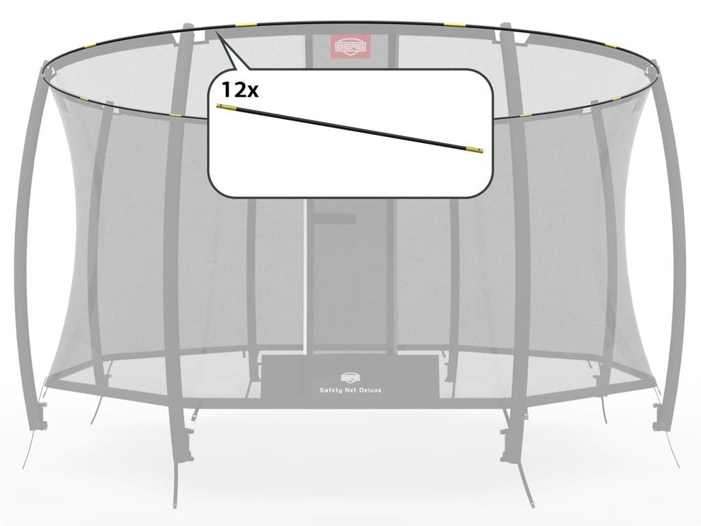 BERG Safety Net Fibreglass Rods, Tent Tubes 9ft to 14ft - ROUND