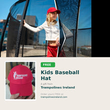 Load image into Gallery viewer, FREE Trampolines Ireland Kids Baseball Hat - Red (+ Free Shipping)
