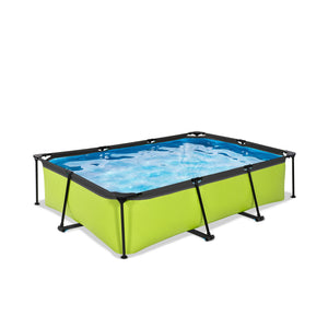 Rectangular pool 300x200x65cm with filter pump- Grey/Brown/Green