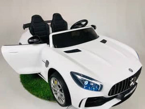 Mercedes GTR AMG 12v, music module, leather seat, rubber EVA tires 2 seater (HL289)