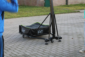 EXIT Galaxy portable basketball backboard on wheels with dunk hoop - green/black