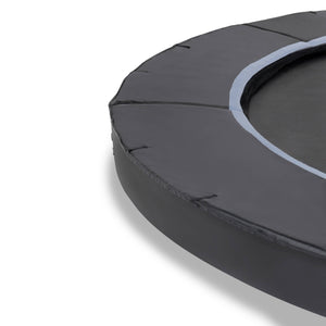 EXIT Dynamic ground level trampoline ø305cm/366cm/427cm with Freezone safety tiles - black