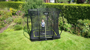 EXIT Silhouette ground trampoline 153x214cm, 214x305cm, 244x366cm with safety net