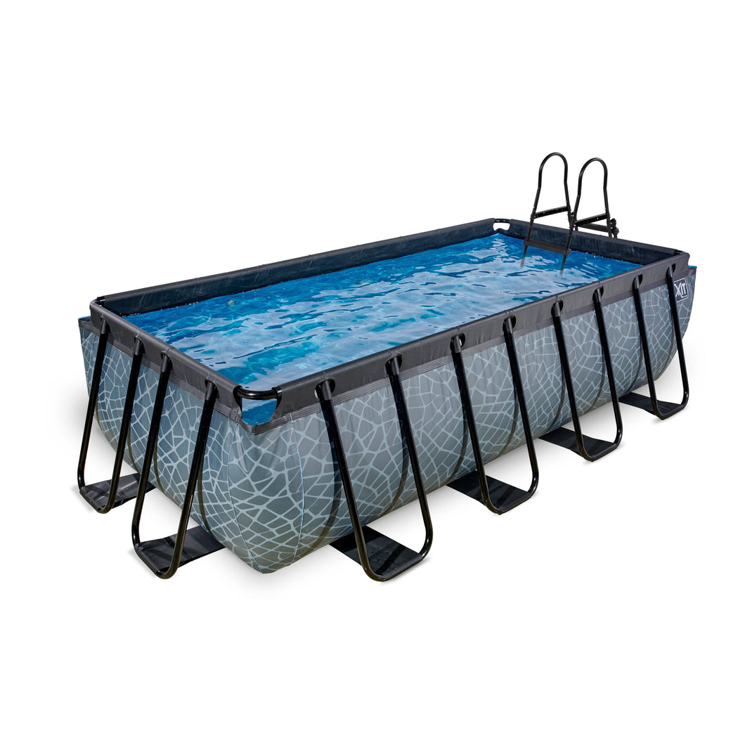 EXIT Stone pool 400x200x100cm, 540x250x100cm with sand filter pump - grey