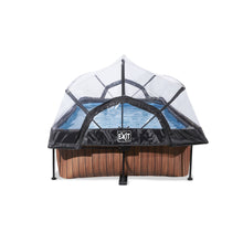 Load image into Gallery viewer, EXIT Wood pool 220x150x65cm, 300x200x65cm with dome and filter pump - brown
