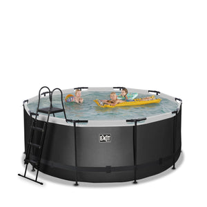 EXIT Black Leather pool with filter pump - black