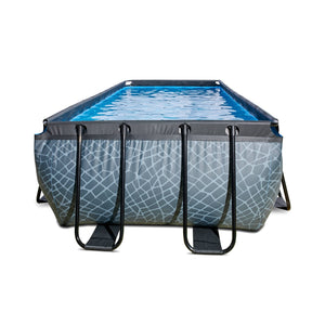 EXIT Stone pool 400x200x122cm, 540x250x122cm with filter pump - grey