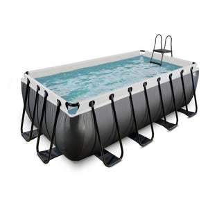 EXIT Black Leather pool 400x200x122cm, 540x250x122cm with filter pump - black