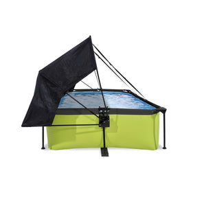 EXIT Lime pool 220x150x65cm, 300x200x65cm with canopy and filter pump - green