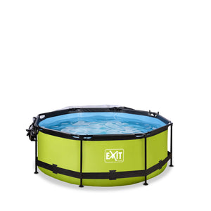 EXIT Lime pool ø244x76cm, ø300x76cm, ø360x76cm with dome and filter pump - green