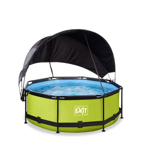 EXIT Lime pool ø244x76cm, ø300x76cm, ø360x76cm with canopy and filter pump - green
