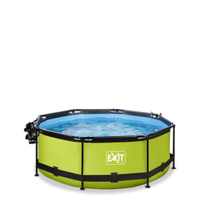 EXIT Lime pool ø244x76cm, ø300x76cm, ø360x76cm with dome, canopy and filter pump - green