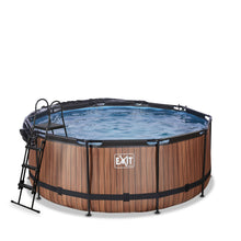 Load image into Gallery viewer, EXIT Wood pool with dome and sand filter pump - brown
