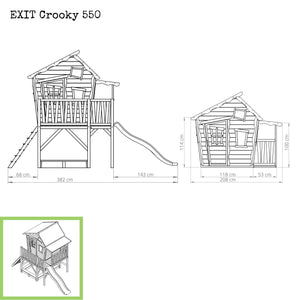 EXIT Crooky 550 wooden playhouse - grey-beige