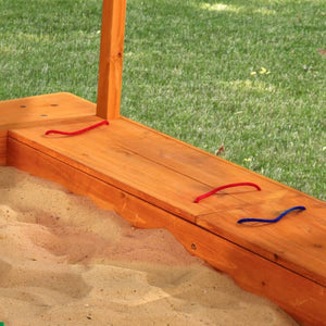 Outdoor Sandbox with Canopy - Navy & White