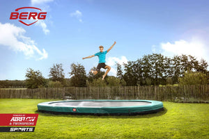 BERG 520 - 17x11ft Inground Grand Champion Oval Trampoline + Deluxe Safety Net
