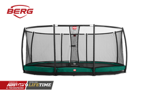 BERG 520 - 17x11ft Inground Grand Champion Oval Trampoline + Deluxe Safety Net